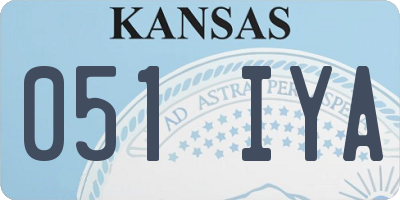 KS license plate 051IYA