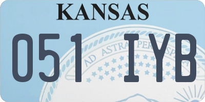 KS license plate 051IYB