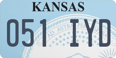 KS license plate 051IYD