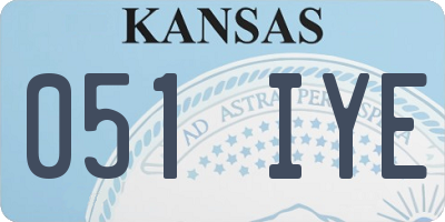 KS license plate 051IYE