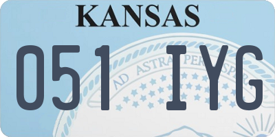 KS license plate 051IYG