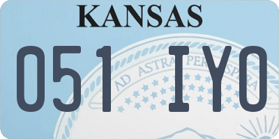 KS license plate 051IYO