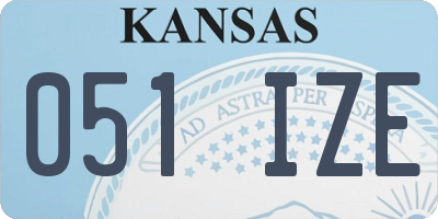 KS license plate 051IZE