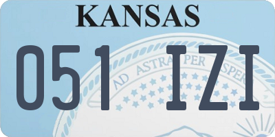 KS license plate 051IZI