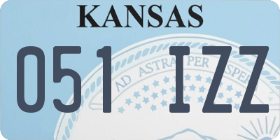 KS license plate 051IZZ