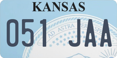 KS license plate 051JAA