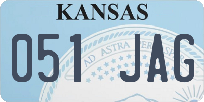 KS license plate 051JAG