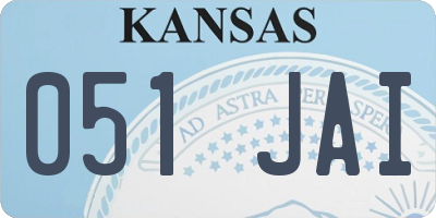 KS license plate 051JAI