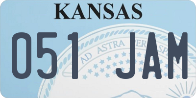 KS license plate 051JAM