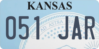 KS license plate 051JAR