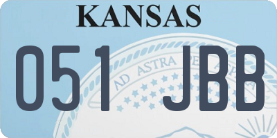 KS license plate 051JBB