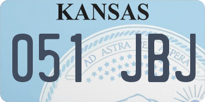 KS license plate 051JBJ