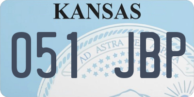 KS license plate 051JBP