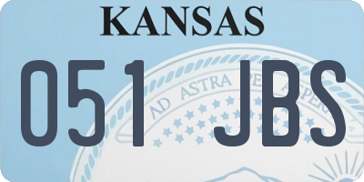 KS license plate 051JBS