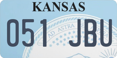 KS license plate 051JBU