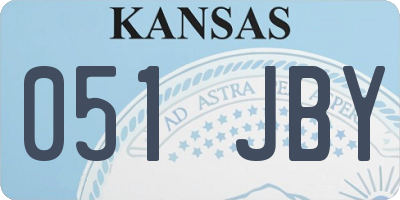 KS license plate 051JBY