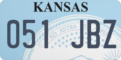 KS license plate 051JBZ