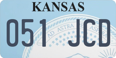KS license plate 051JCD