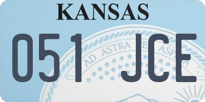 KS license plate 051JCE