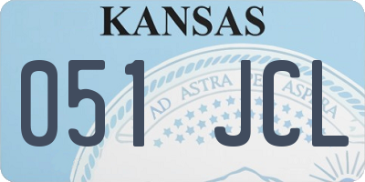 KS license plate 051JCL