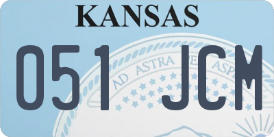 KS license plate 051JCM
