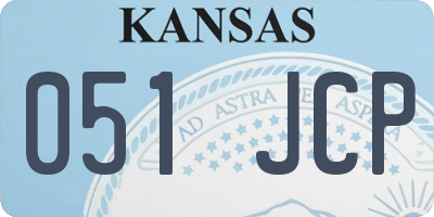 KS license plate 051JCP