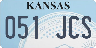 KS license plate 051JCS
