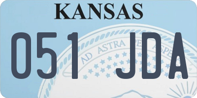 KS license plate 051JDA