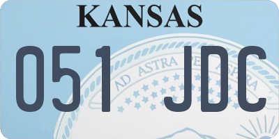 KS license plate 051JDC