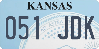 KS license plate 051JDK