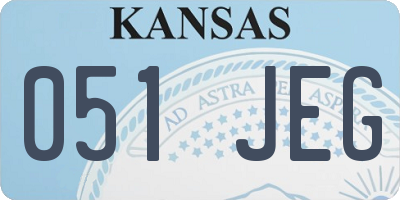 KS license plate 051JEG