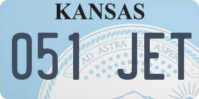 KS license plate 051JET
