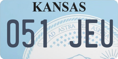 KS license plate 051JEU