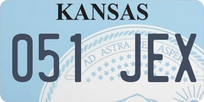 KS license plate 051JEX