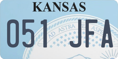 KS license plate 051JFA