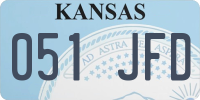 KS license plate 051JFD