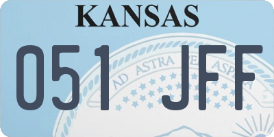 KS license plate 051JFF