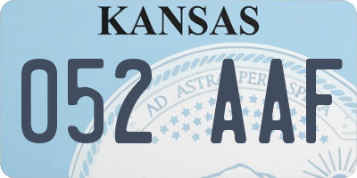 KS license plate 052AAF