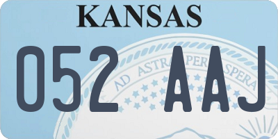 KS license plate 052AAJ