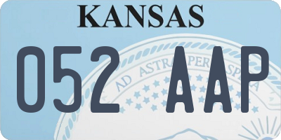 KS license plate 052AAP