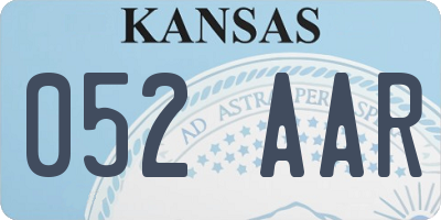 KS license plate 052AAR
