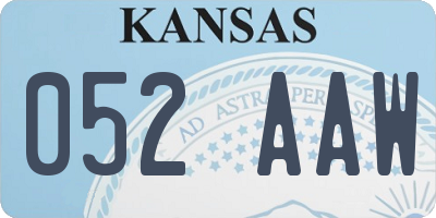 KS license plate 052AAW
