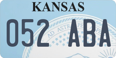 KS license plate 052ABA