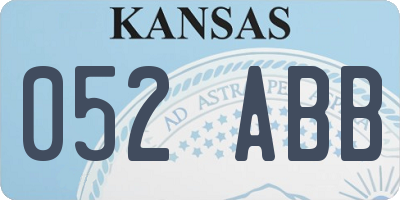 KS license plate 052ABB