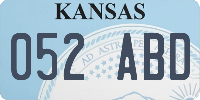KS license plate 052ABD