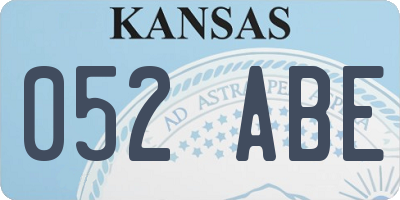 KS license plate 052ABE