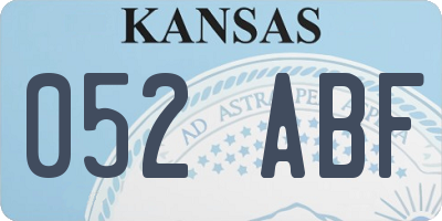 KS license plate 052ABF