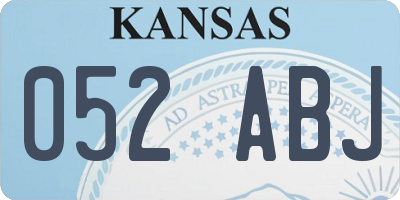 KS license plate 052ABJ
