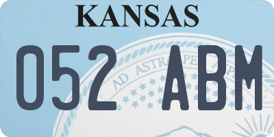 KS license plate 052ABM