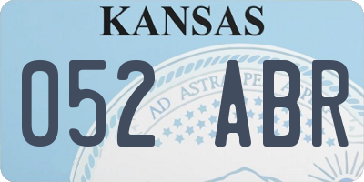 KS license plate 052ABR